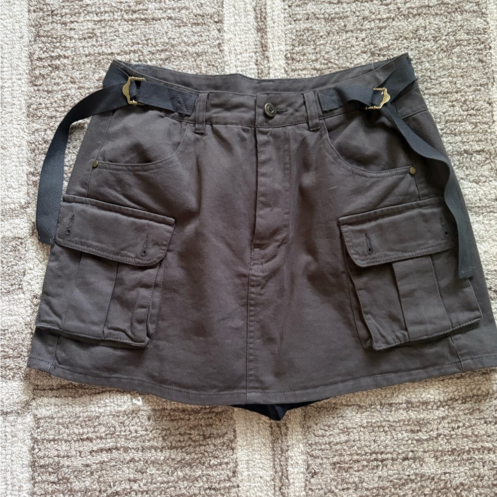 Women's Cargo Utility Skort - Charcoal